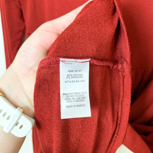 Baea brick red long sleeve tunic top small - Picture 6 of 7